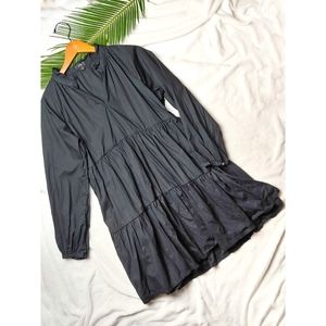 J. Crew Black Label Black Tiered Peasant Dress